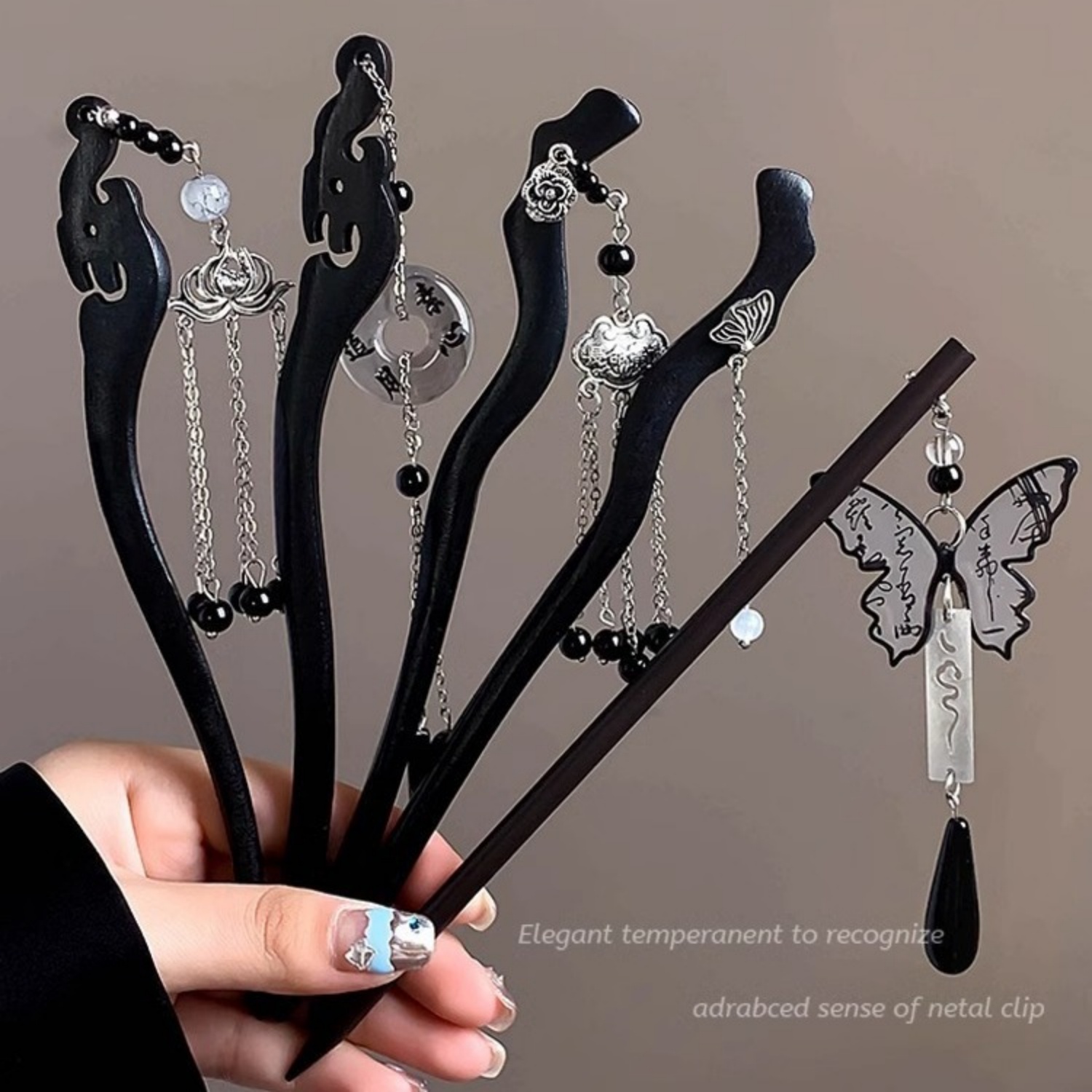 Women Accessories Aesthetic - Luz de luxo madeira borla hairpin