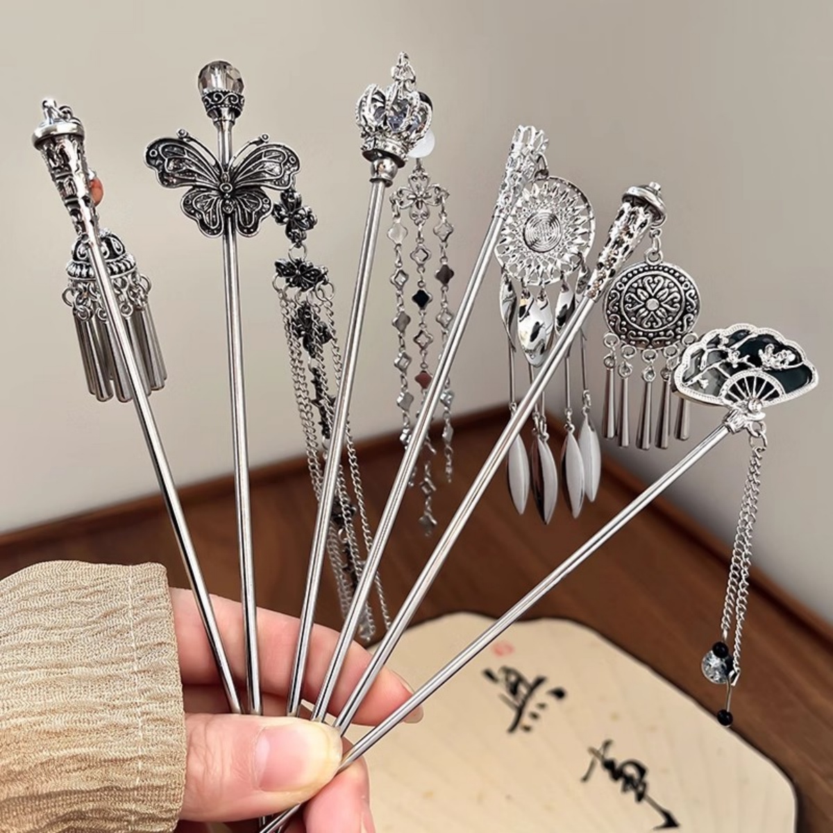 Pearl Hair Pin - Grampo de cabelo feminino elegante, antigo,