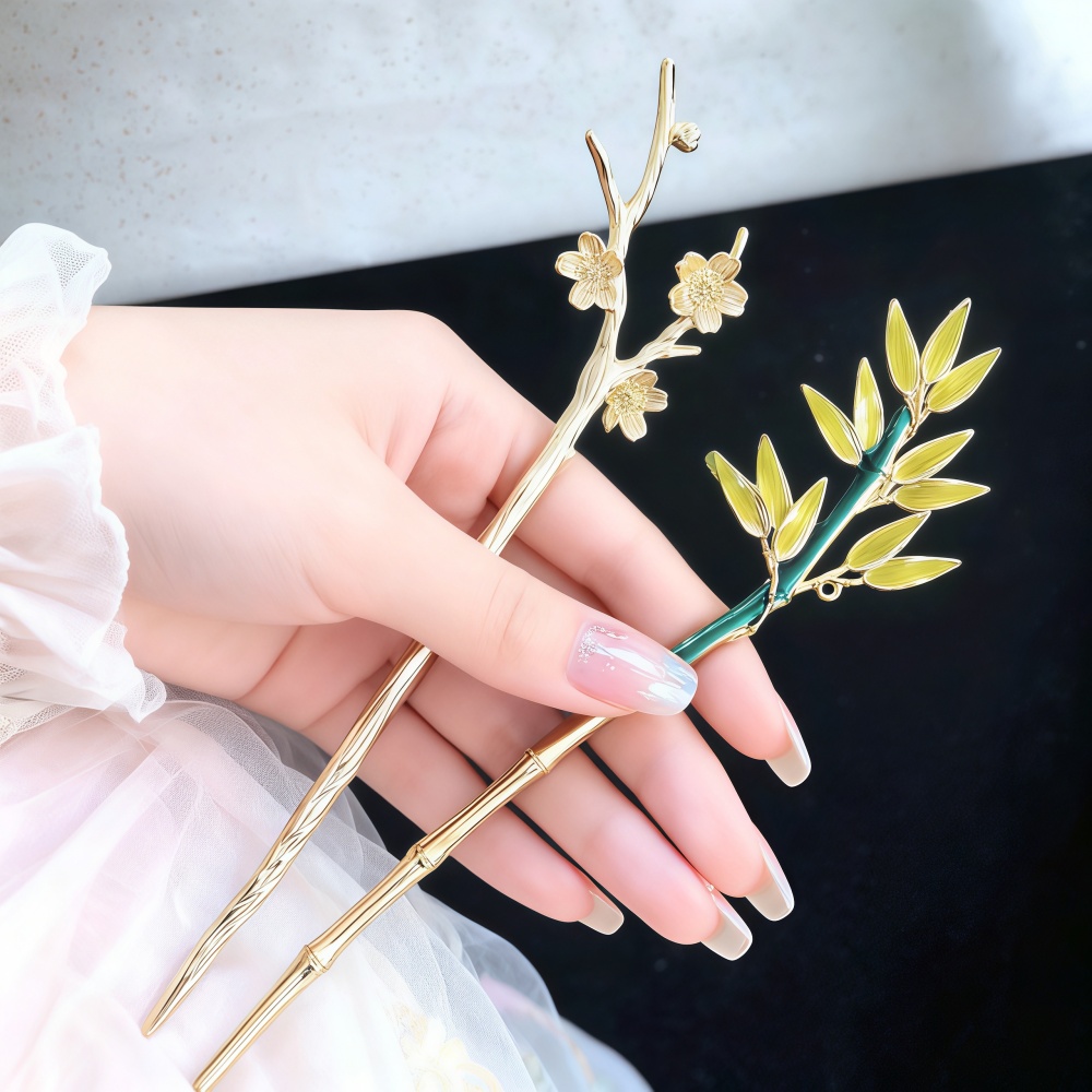 Women Accessories Aesthetic - Pauzinhos de Cabelo de Liga Esmaltada