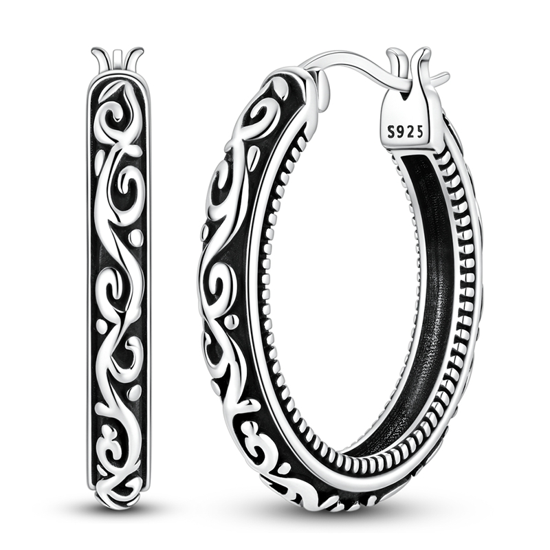 Statement Earrings Oversized - Brincos de prata esterlina 925 para