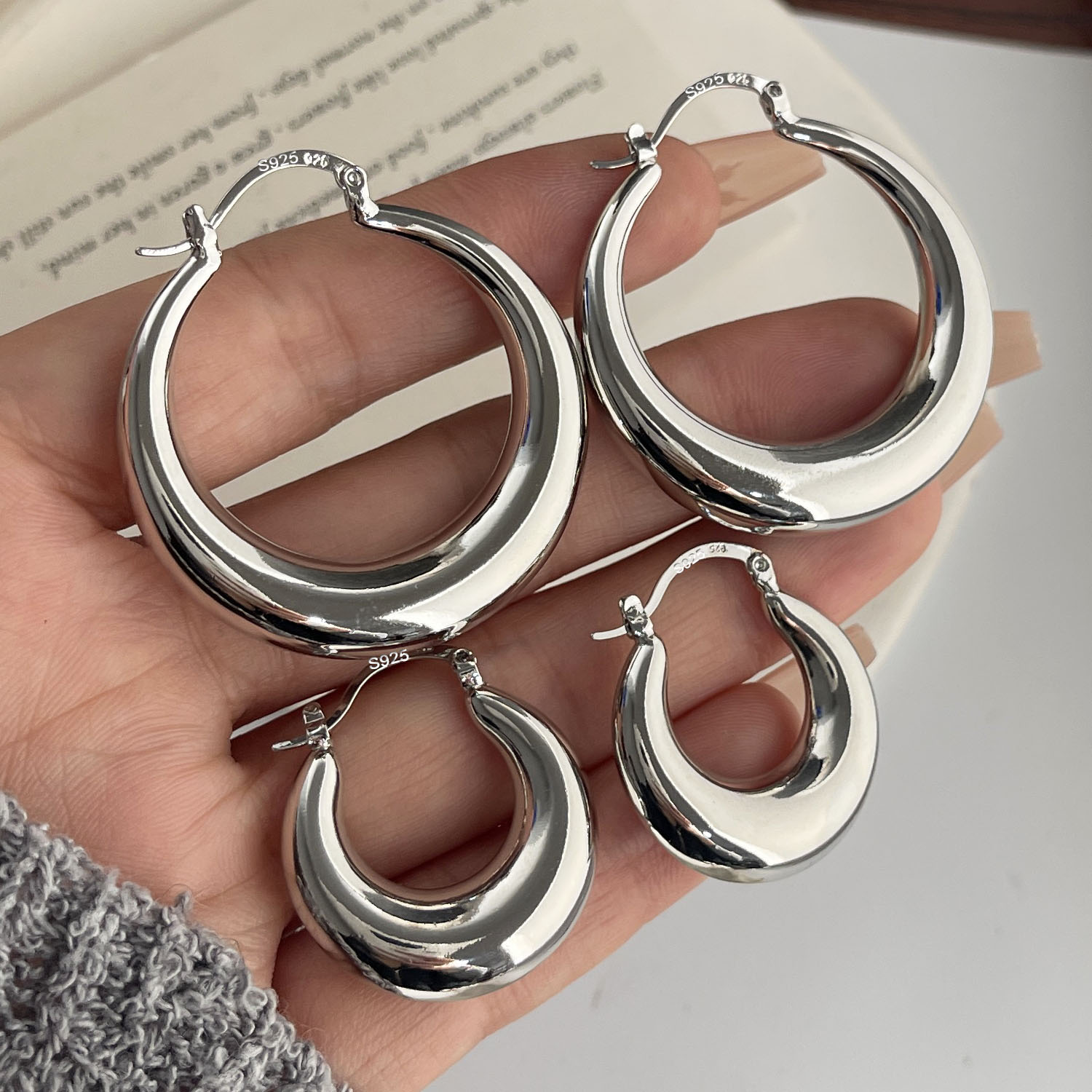 925 prata esterlina vintage br - Statement Earrings Oversized avaliação e preço