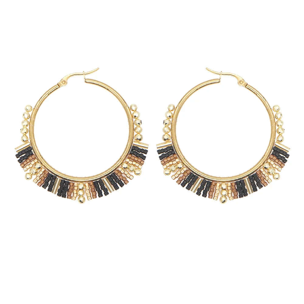 Grande círculo brincos mão bea - Statement Earrings Oversized avaliação e preço
