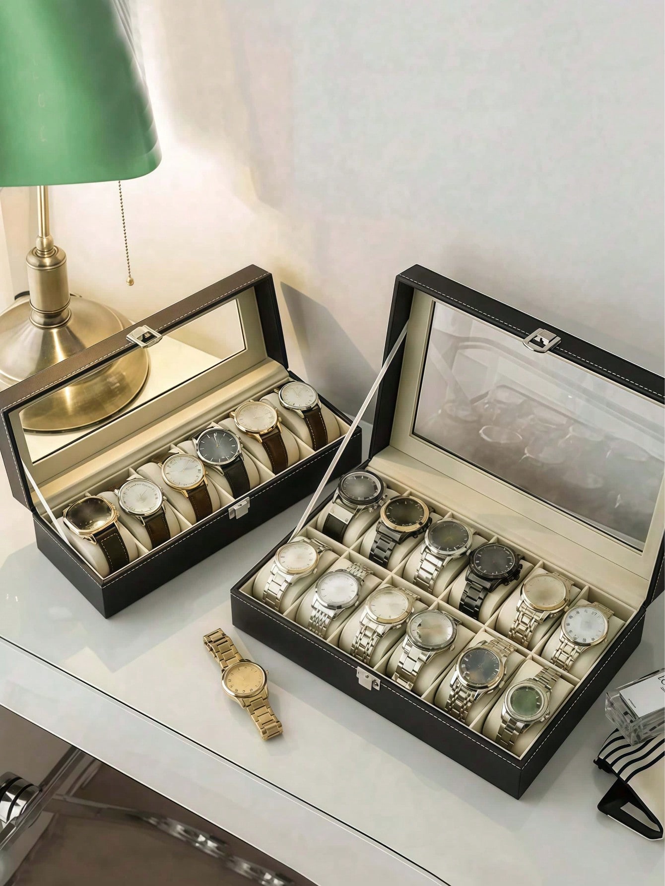 Caixa de Relógio de Couro com  - Women Accessories Box avaliação e preço