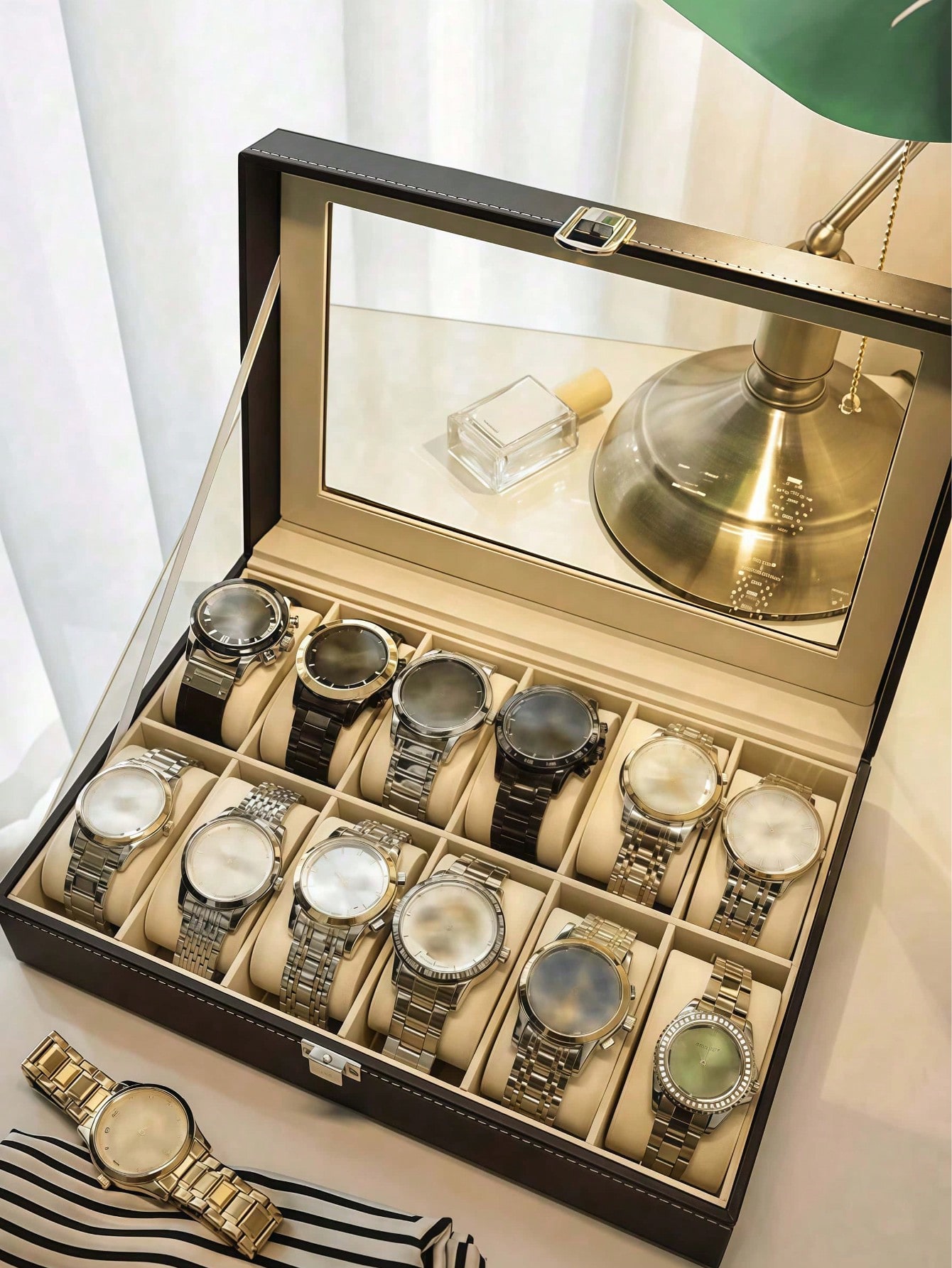 Caixa de Relógio de Couro com  - Women Accessories Box avaliação e preço