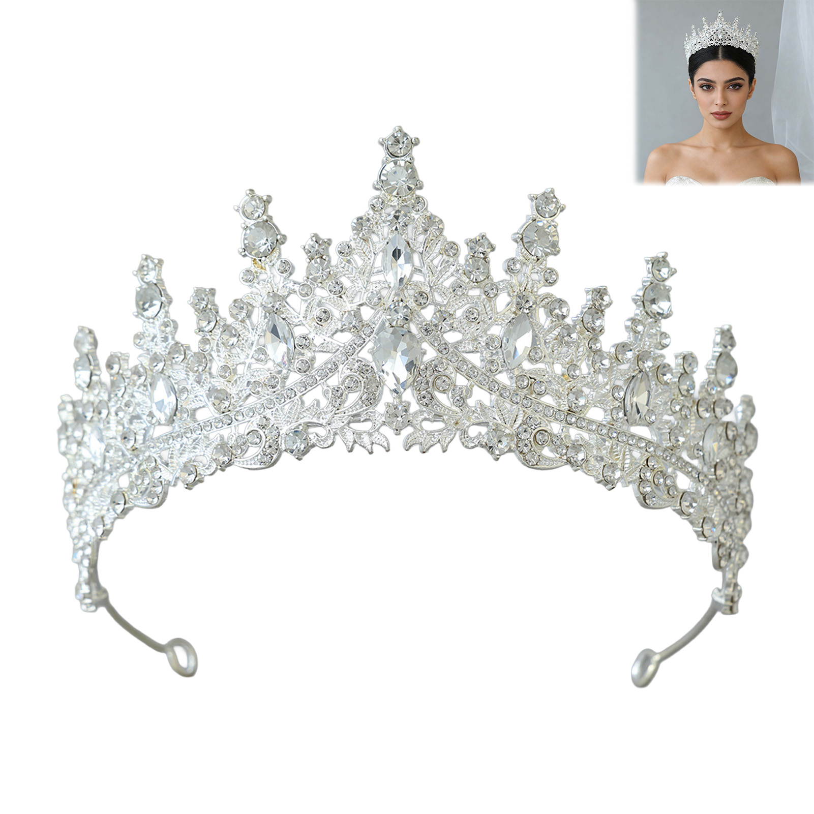 Coroa de Noiva com Strass Bril - Women'S Wedding Accessories avaliação e preço